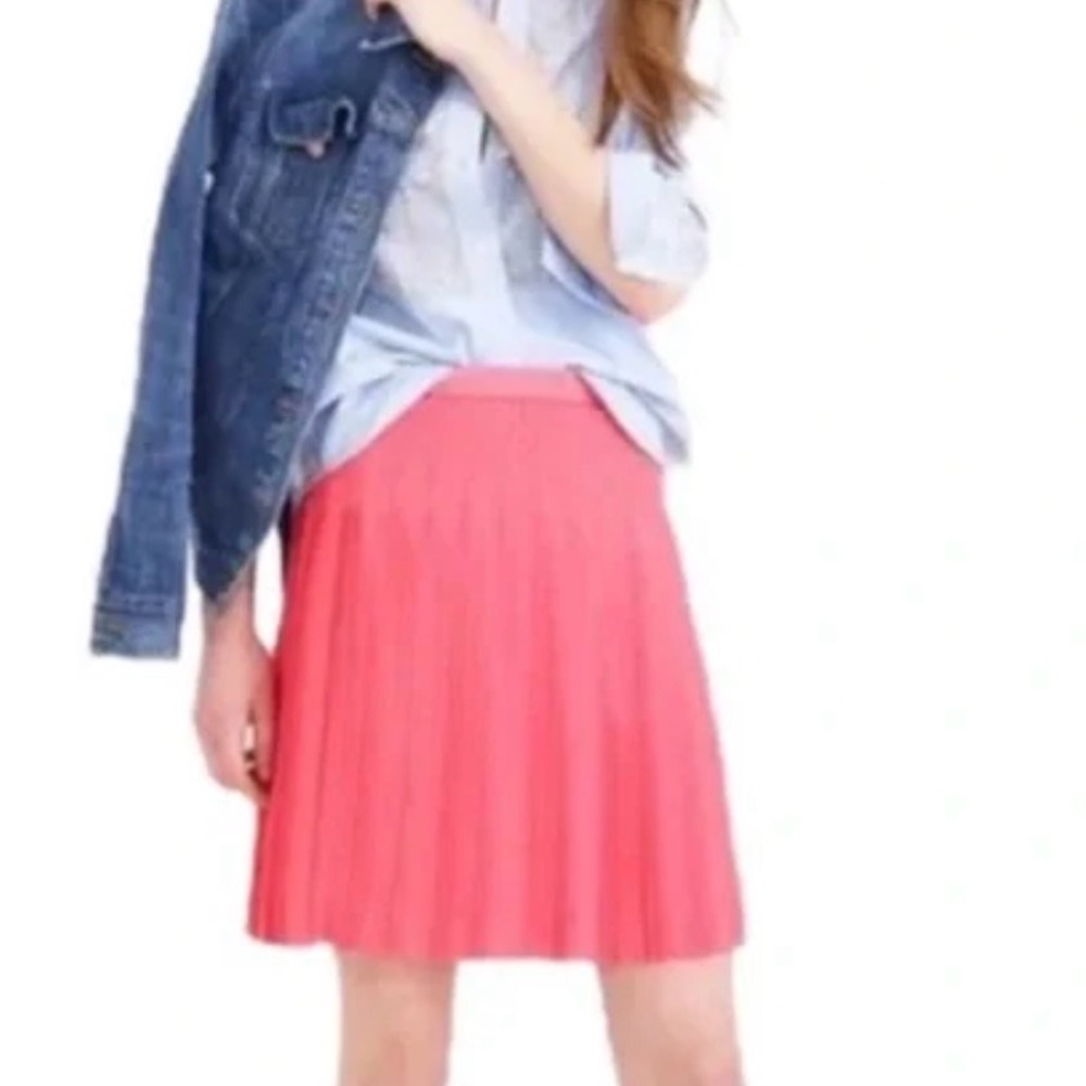 J. Crew Coral Pleated Skirt
